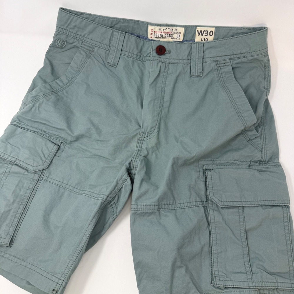 Fat Face South Coast UK Mens Cargo Shorts‎ Sage Green Cotton W30 L10